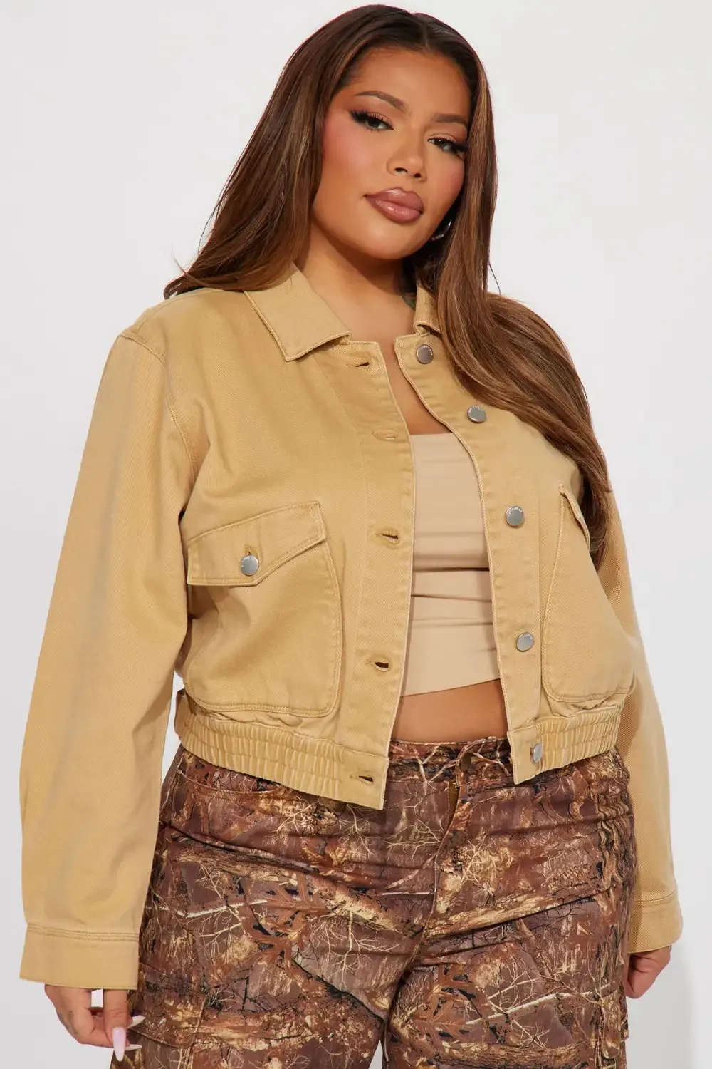 Try Again Denim Bomber Jacket - Khaki