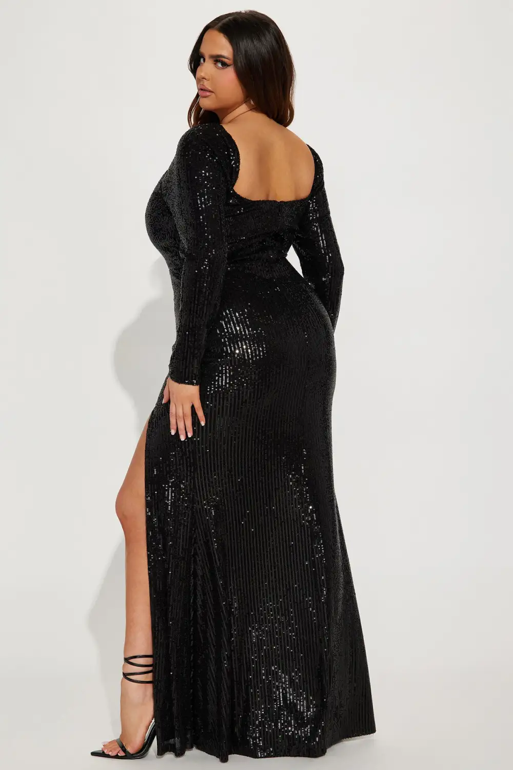 Trisha Sequin Gown - Black