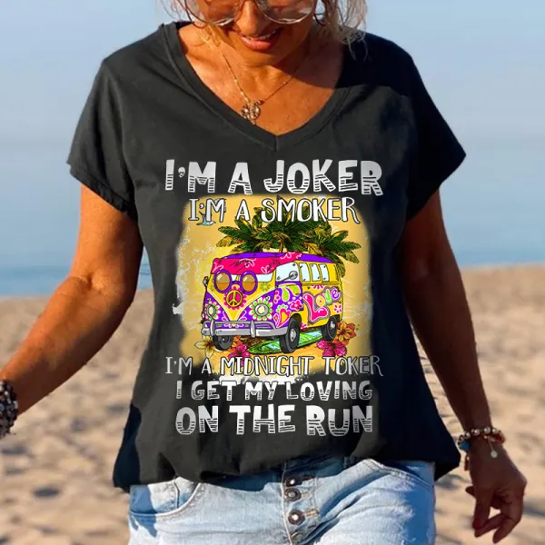 I'm A Joker Vacation Car Printed Cozy Graphic Tees