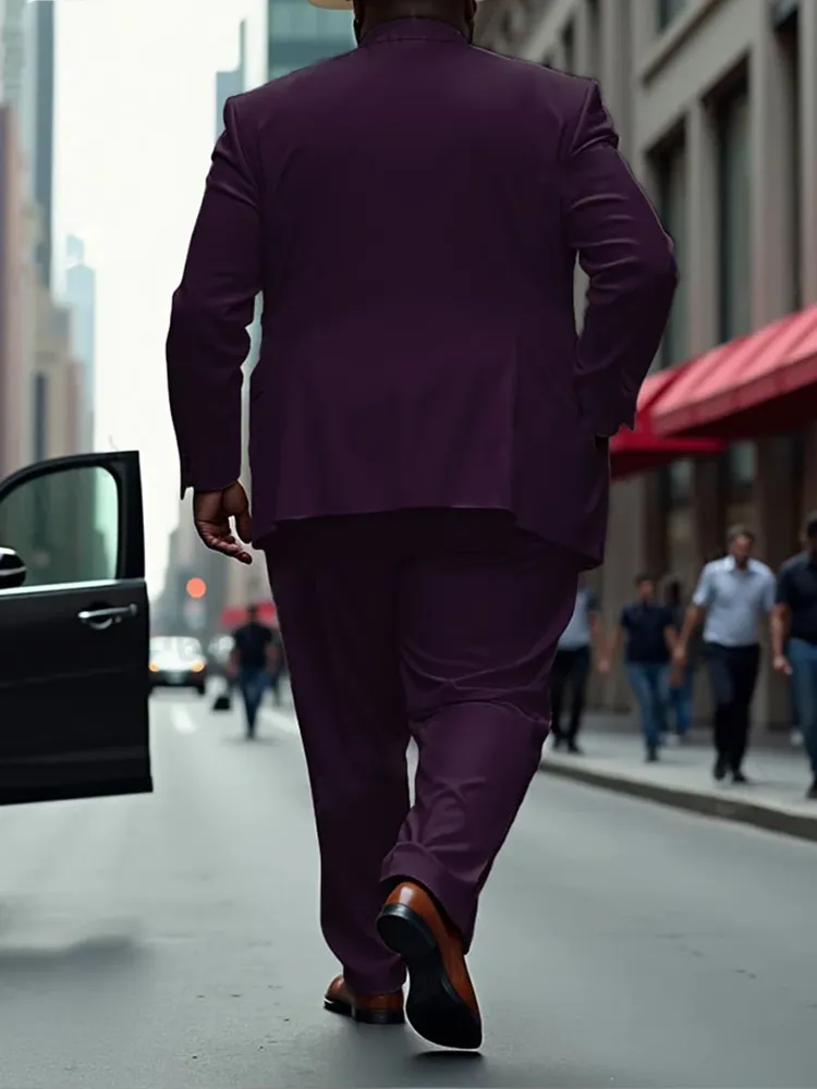 Men'S Big And Tall Solid Color Blazer Trousers Suit