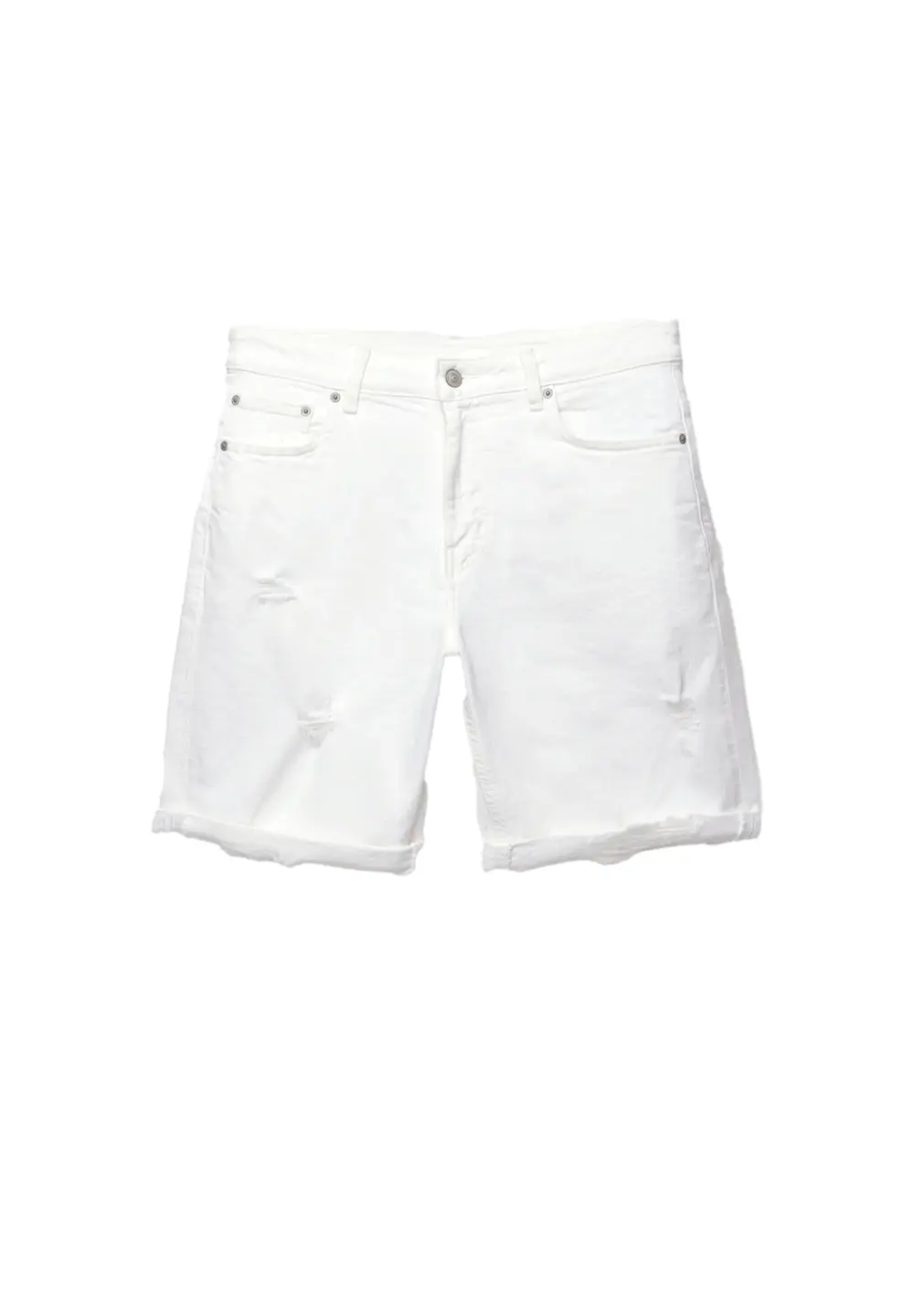 Ripped denim Bermuda shorts