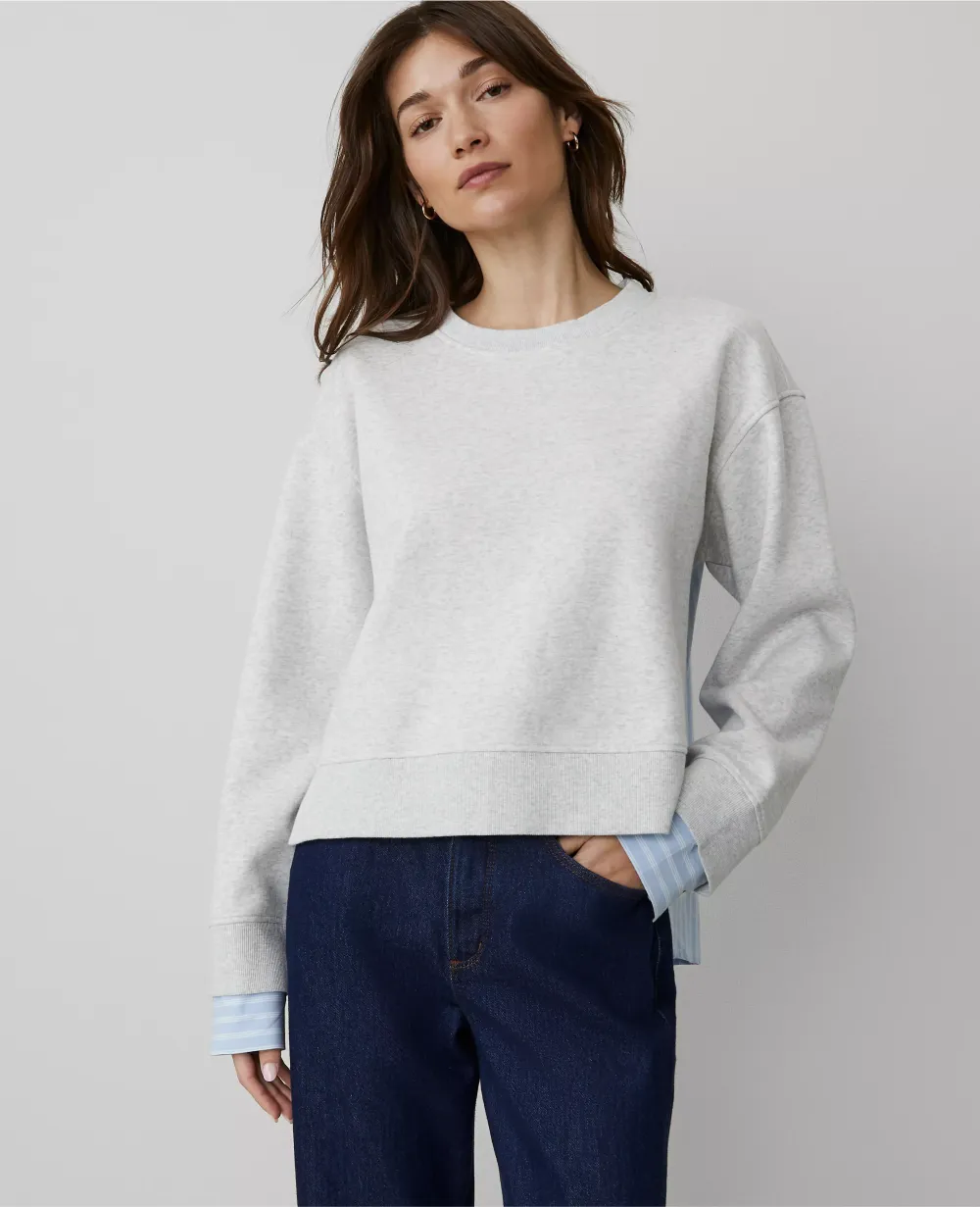 Weekend Collection Mixed Media Sweatshirt
