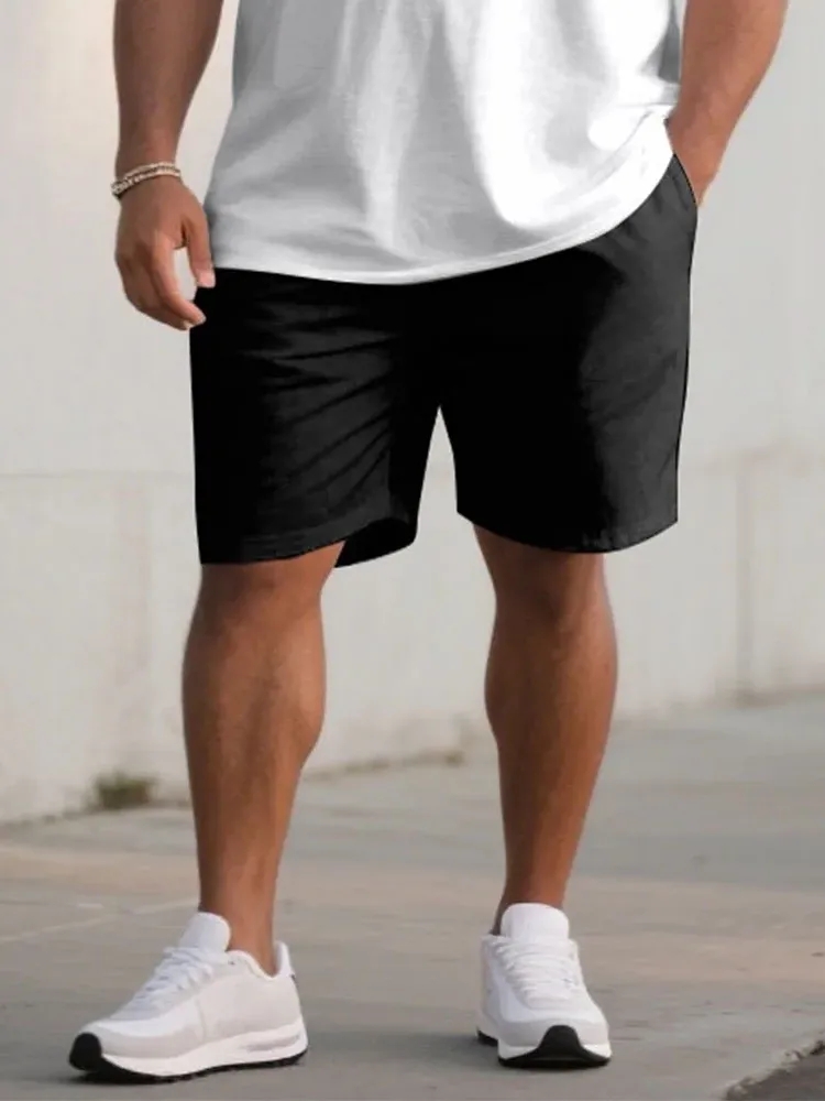 Men's Plus Size Casual Sports Chest Large Logo Printed Short-sleeved T-shirt Shorts Suit