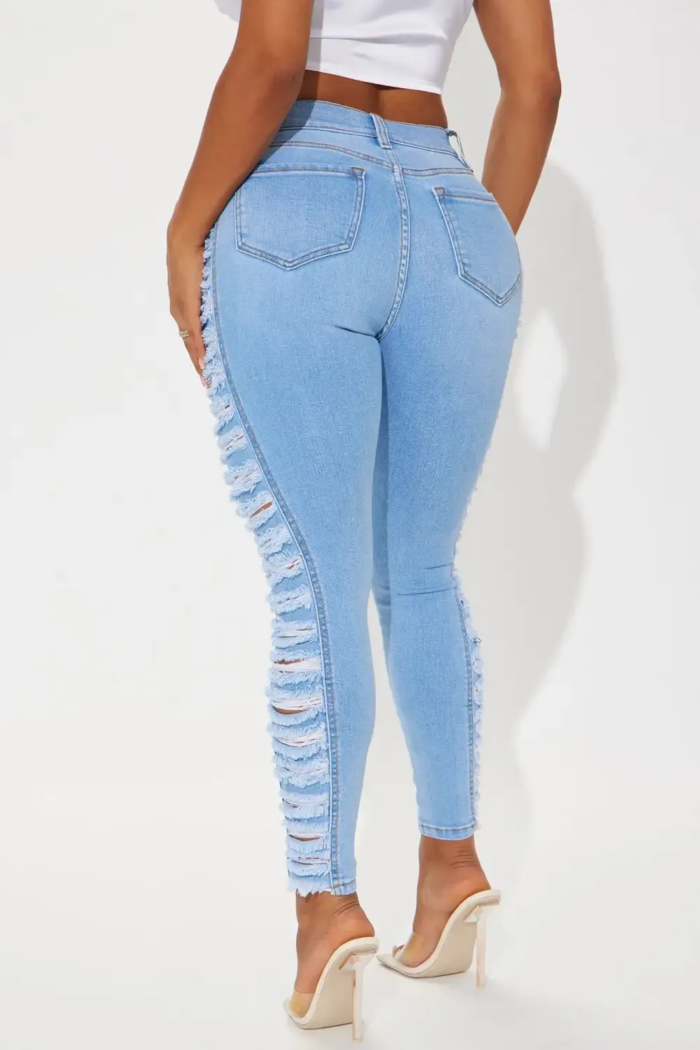 Adrenaline Rush Ripped Stretch Skinny Jean - Light Wash