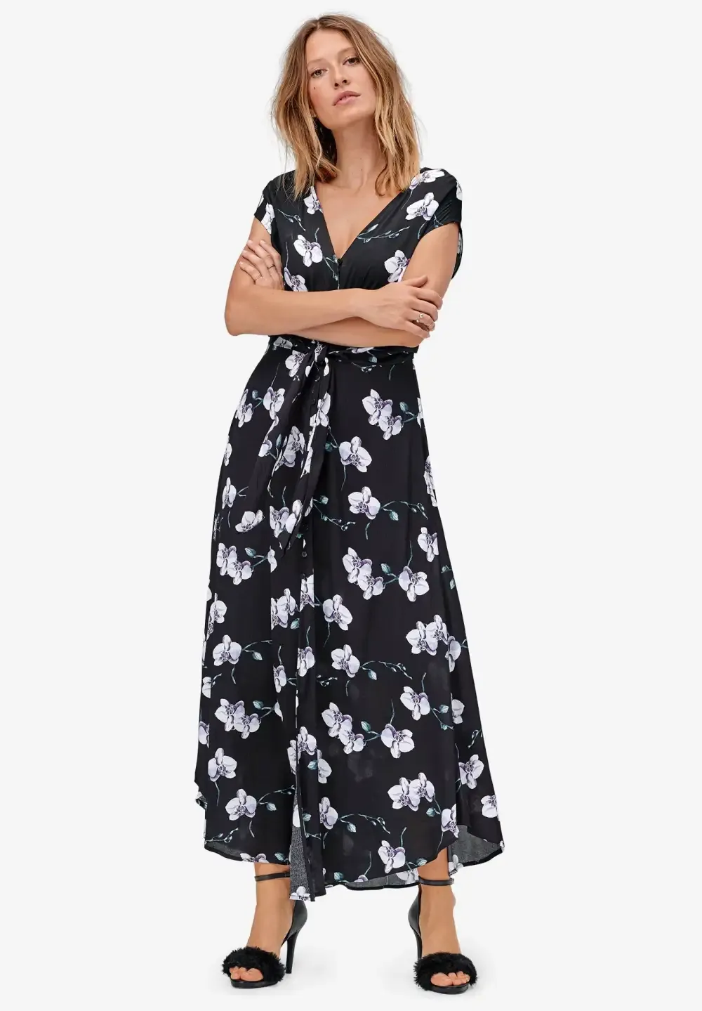 Tie-Front Maxi Dress
