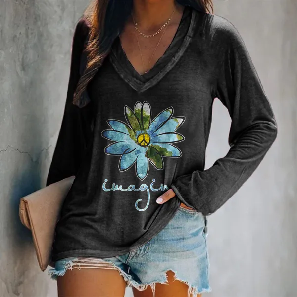 Imagine Printed Peace Logo T-shirt