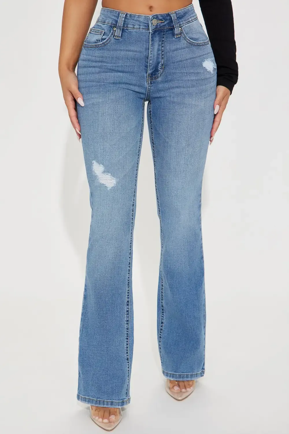 Blooming For You Stretch Bootcut Jeans - Medium Wash