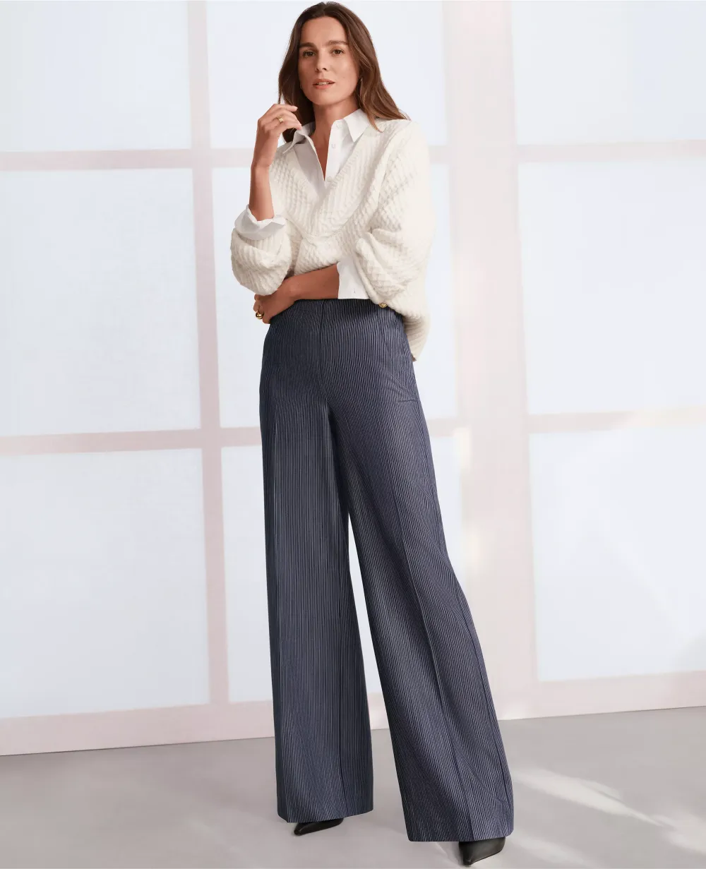 The Wide-Leg Sailor Pant in Pinstripe