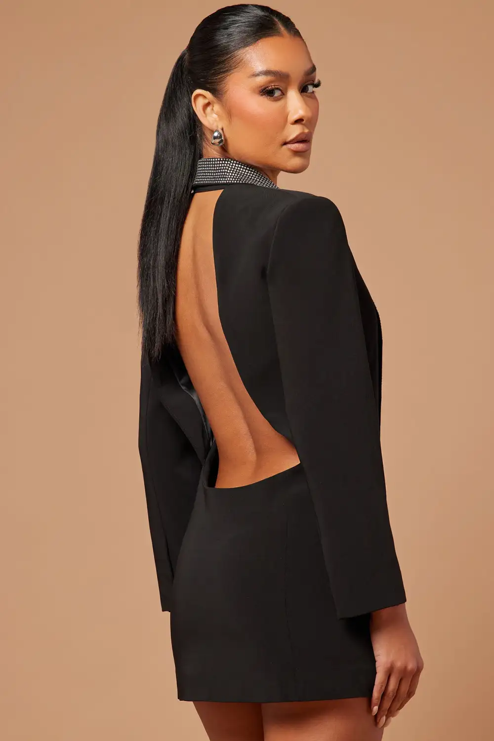 Francesca Blazer Micro Mini Dress - Black