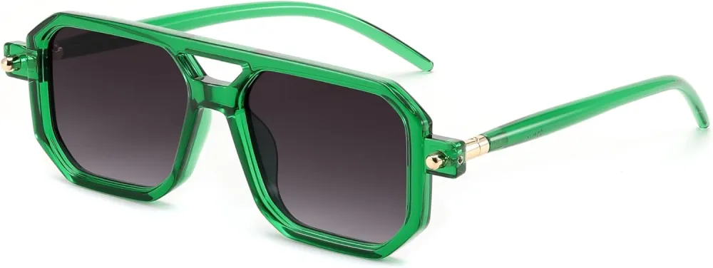 FEISEDY Vintage Square 70s Flat Aviator Sunglasses Women Men Classic Retro Stylish Frame UV400 Sunglasses B2622