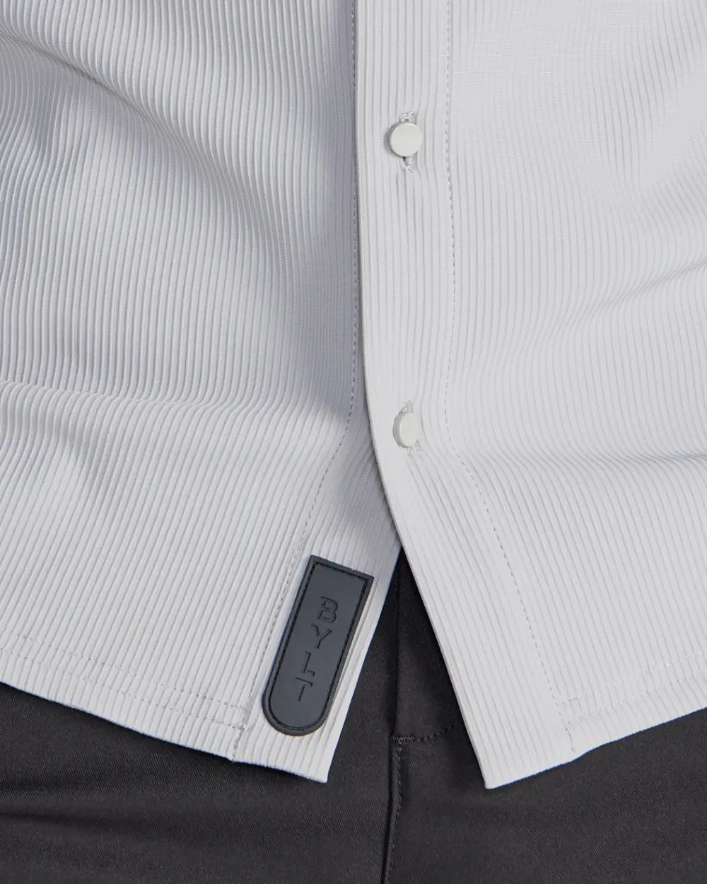 Ribbed+ Short Sleeve Button Down