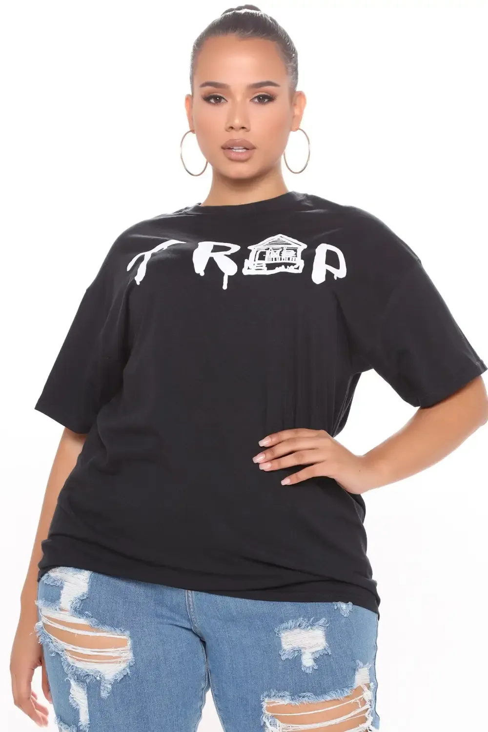 Trap House Short Sleeve Top - Black
