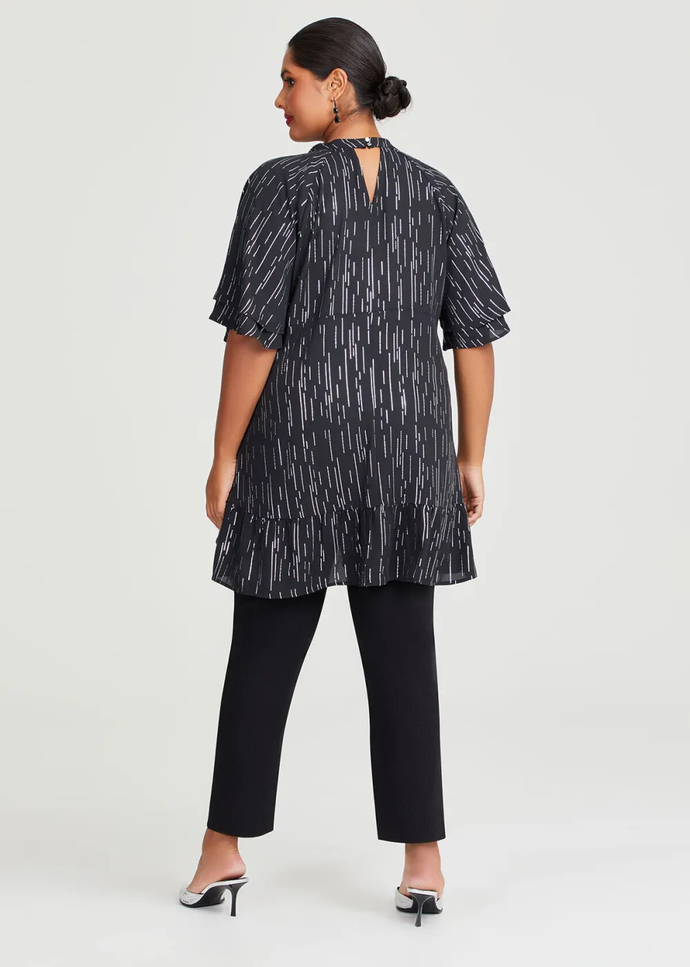 Starry Foil Chiffon Event Tunic