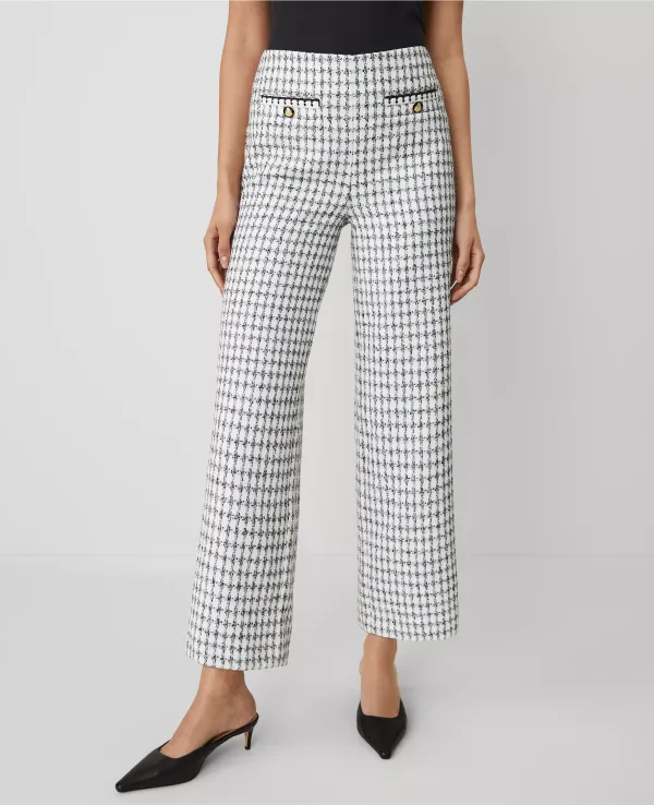 The Wide-Leg Ankle Pant in Tweed
