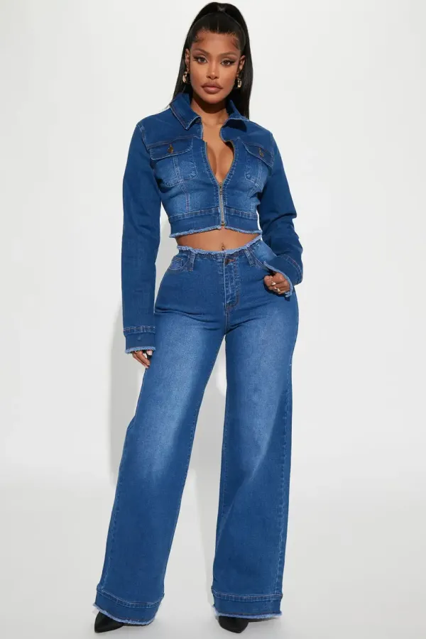 Superficial Cut-Off Denim Jacket - Dark Wash