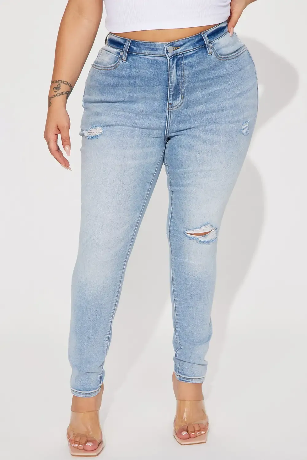 Seven Heavens Stretch Skinny Jeans - Light Wash