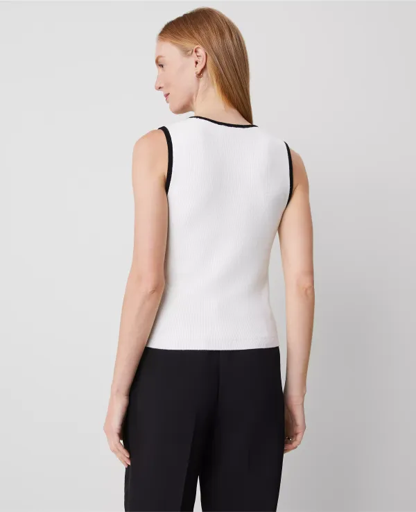 Contrast Ribbed Sweater Vest