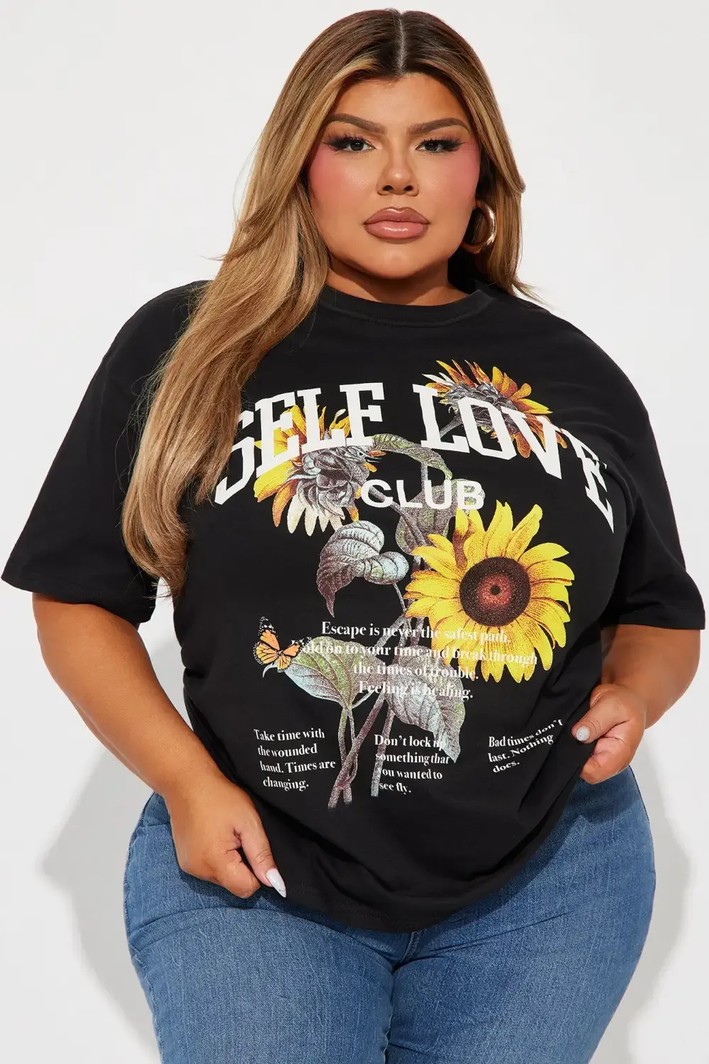 Self Love Sunflower Short Sleeve Tee - Black