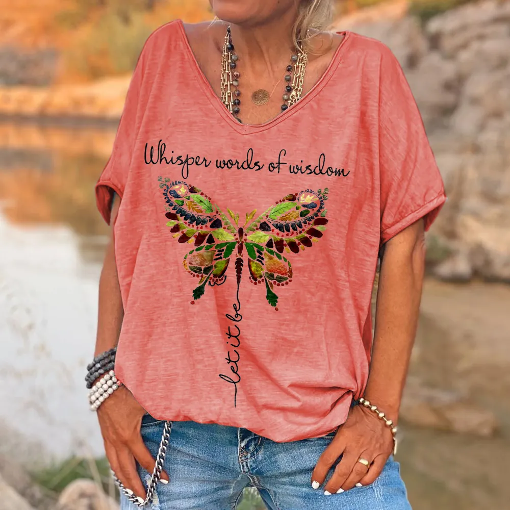Custompupshirt Whisper Words Of Wisdom Butterfly Printed Graphic Tees