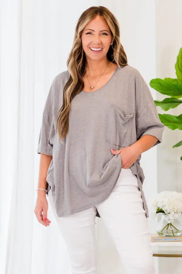 Just Dance With Me Top, Heather Grey