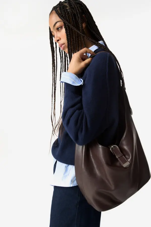 Bolso shopper hebilla efecto piel