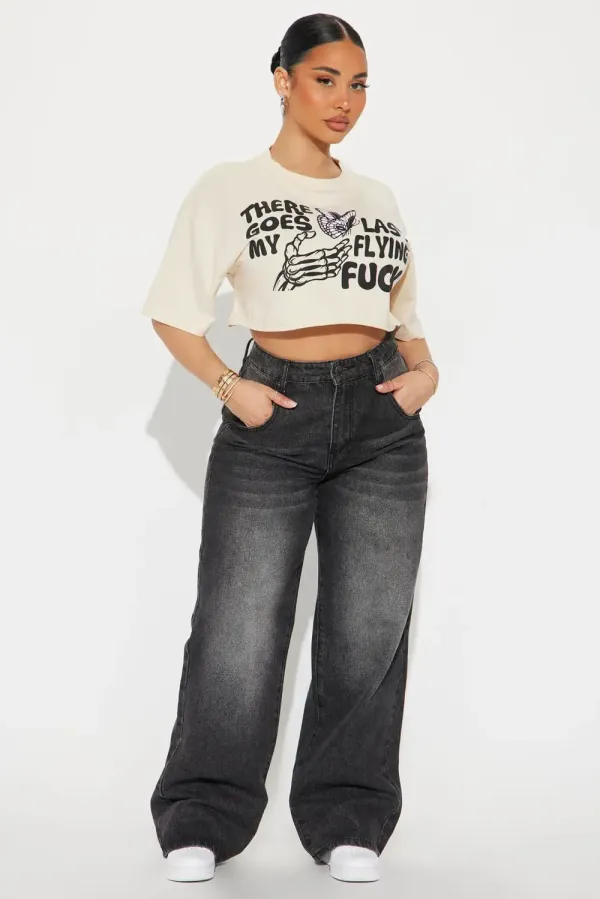 There Goes My Last Crop Tee - Cream