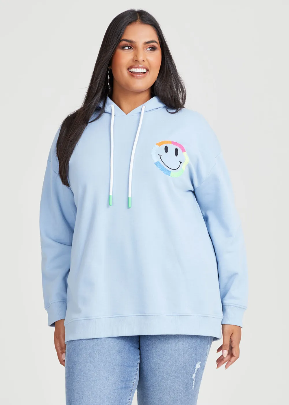 Cotton Happy Hooded Sweatshirt