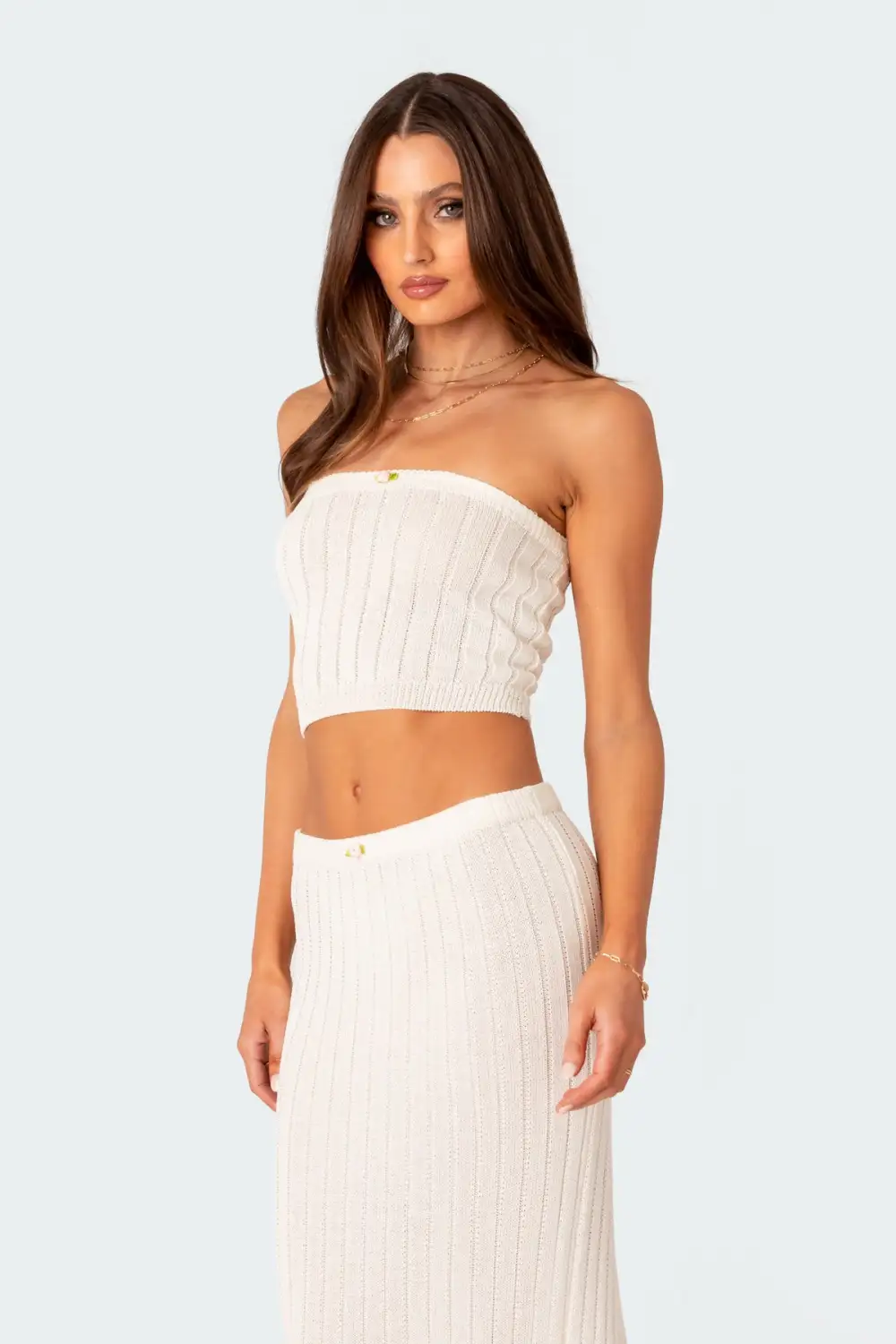 Rosebud Knit Tube Top