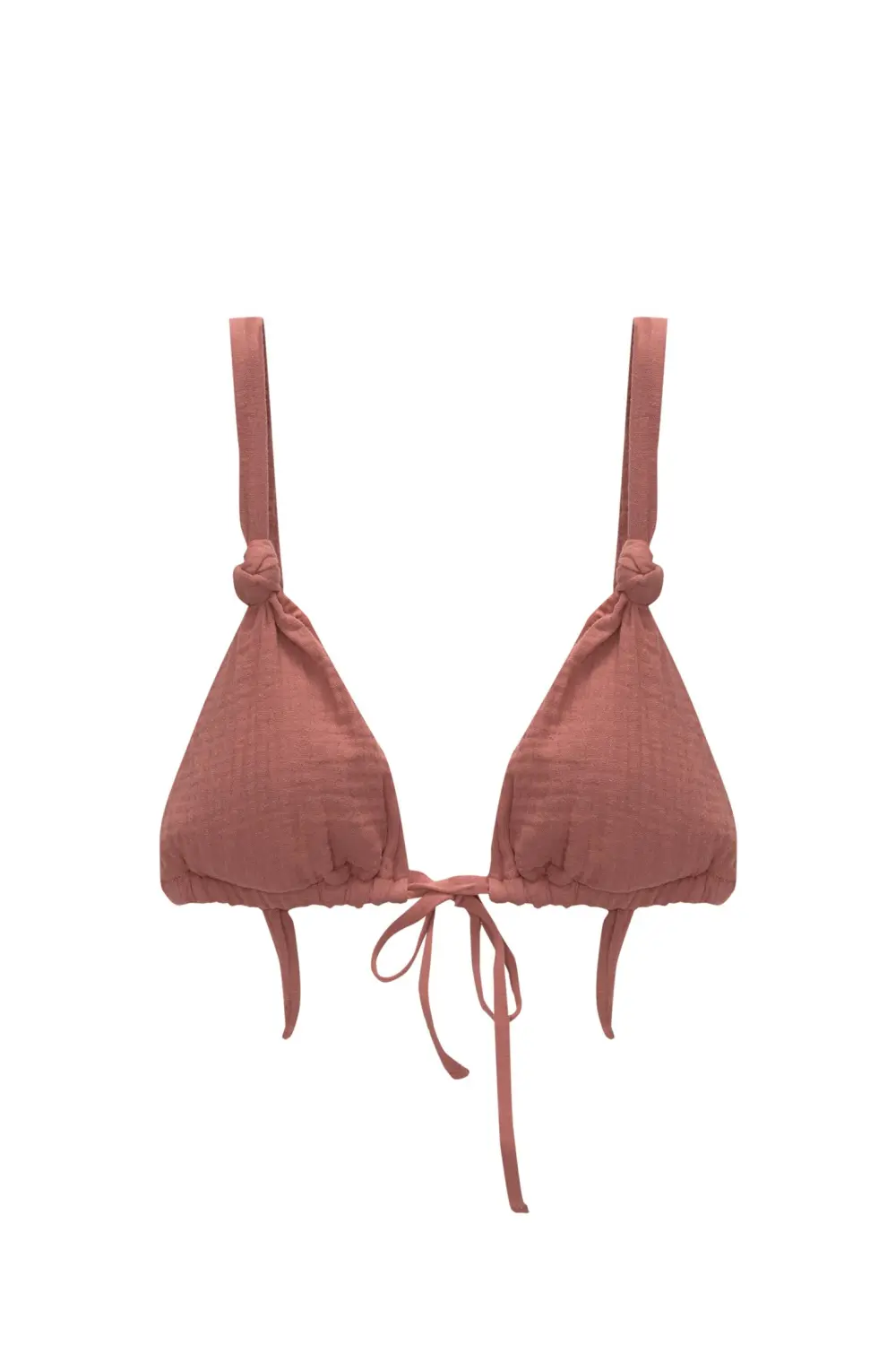 Textured triangle bikini top