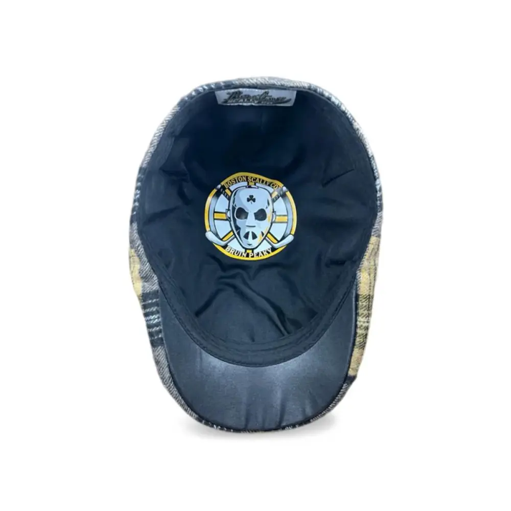 The Bruin Peaky Boston Scally Cap - Gold and Black Plaid