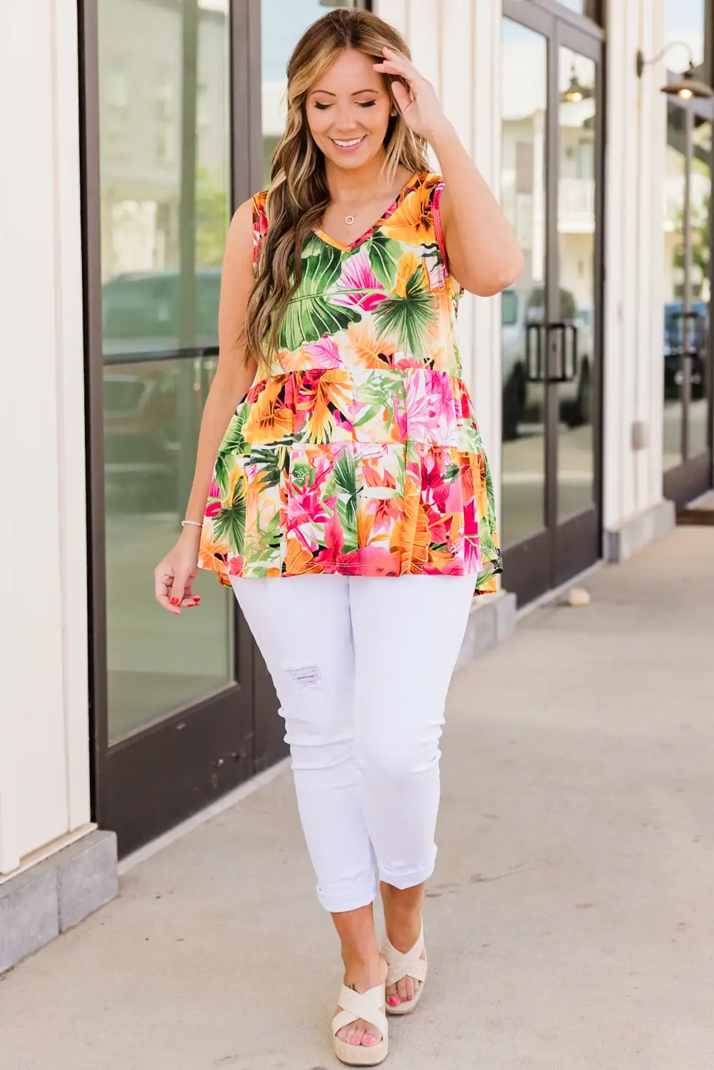 We Could Go Back Babydoll Tank, Multi