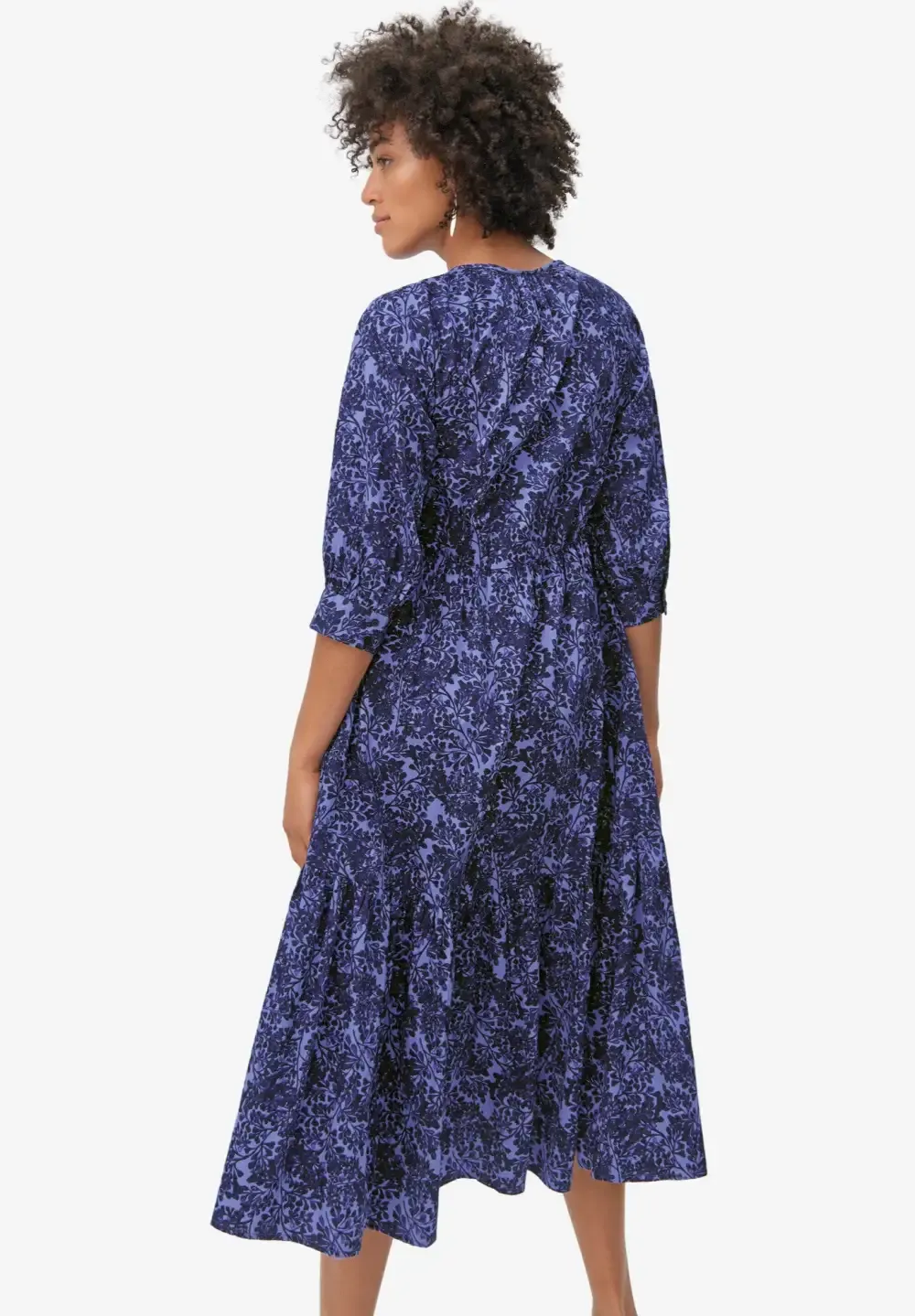 Tiered Cotton Midi Dress