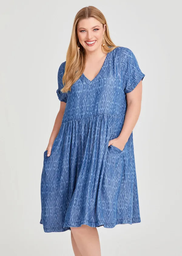 Ikat Print Pocket Dress
