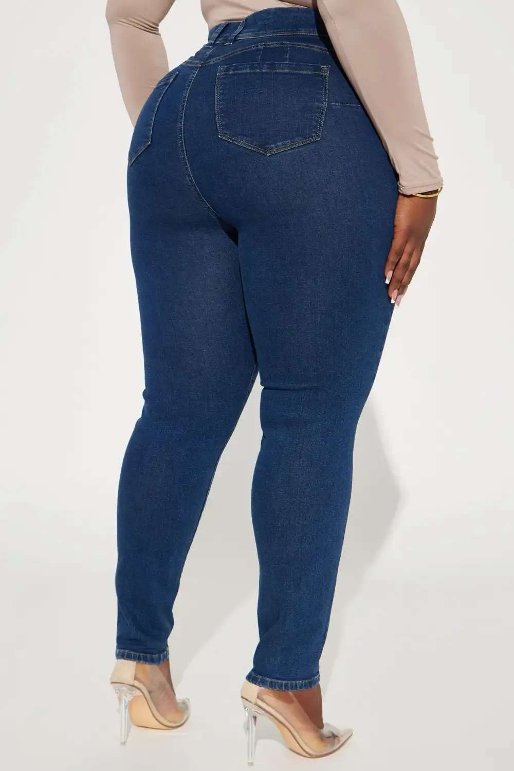 Notice Me Booty Lifting Stretch Skinny Jeans - Dark Wash