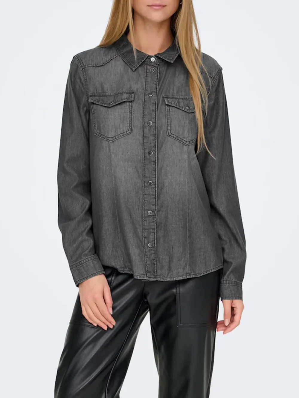 Breast Pocket Casual Style Blouses