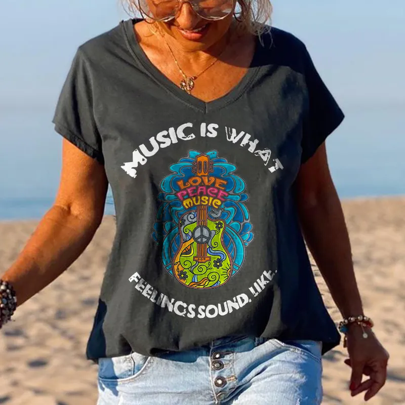 Music is what feelings sound like Graphic Tees