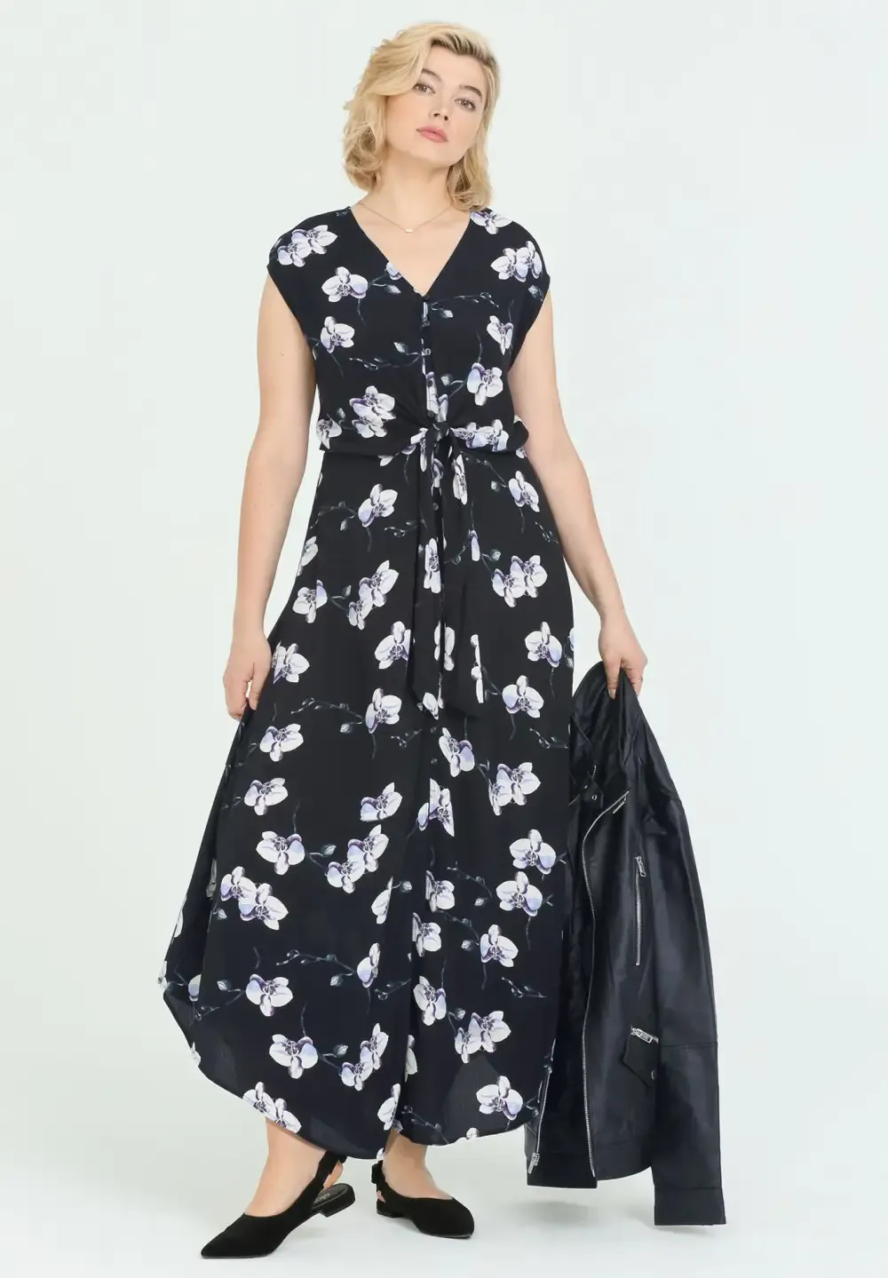 Tie-Front Maxi Dress