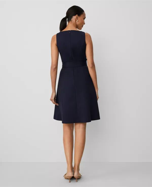 The Belted Flare Dress in Stretch Cotton