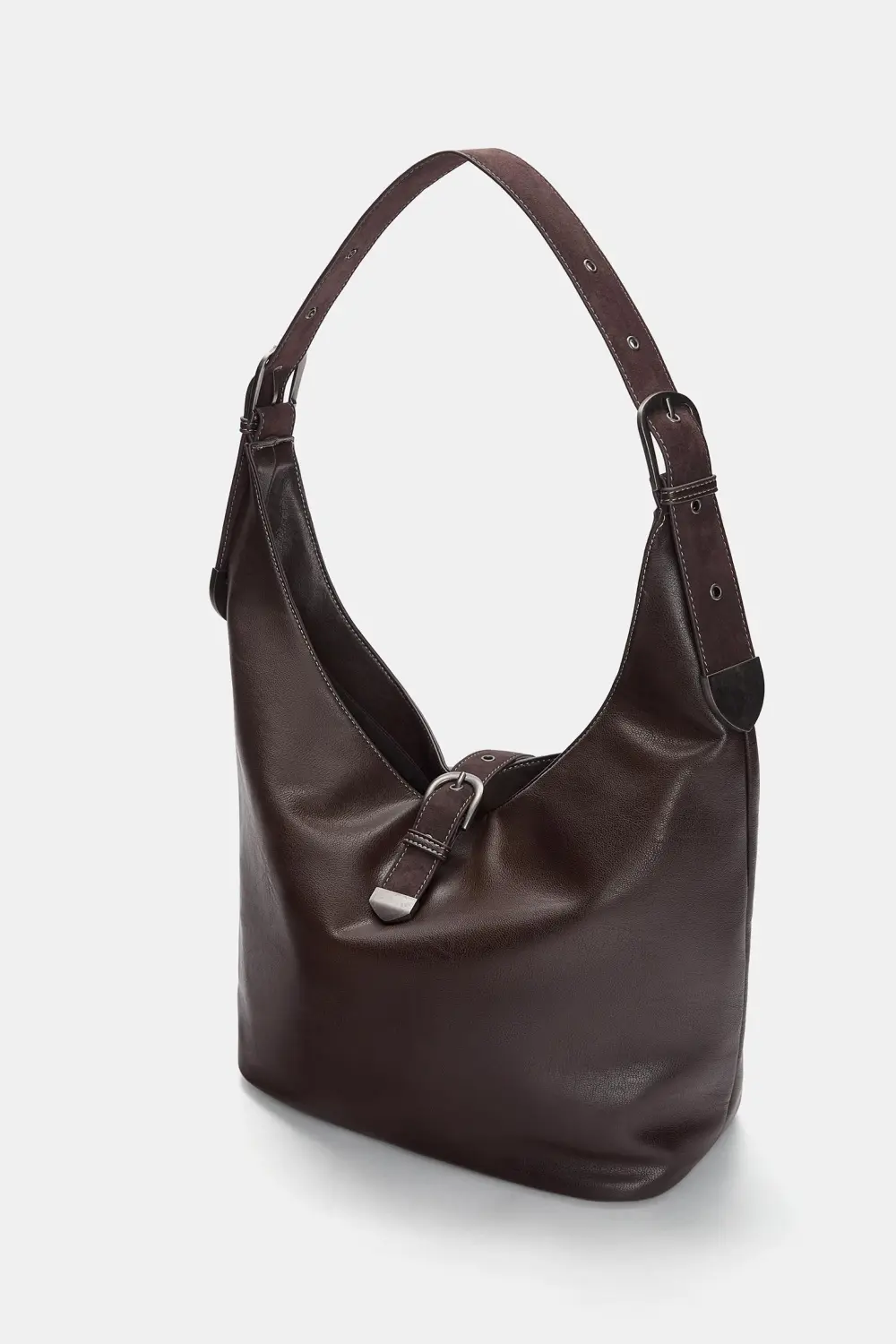 Bolso shopper hebilla efecto piel