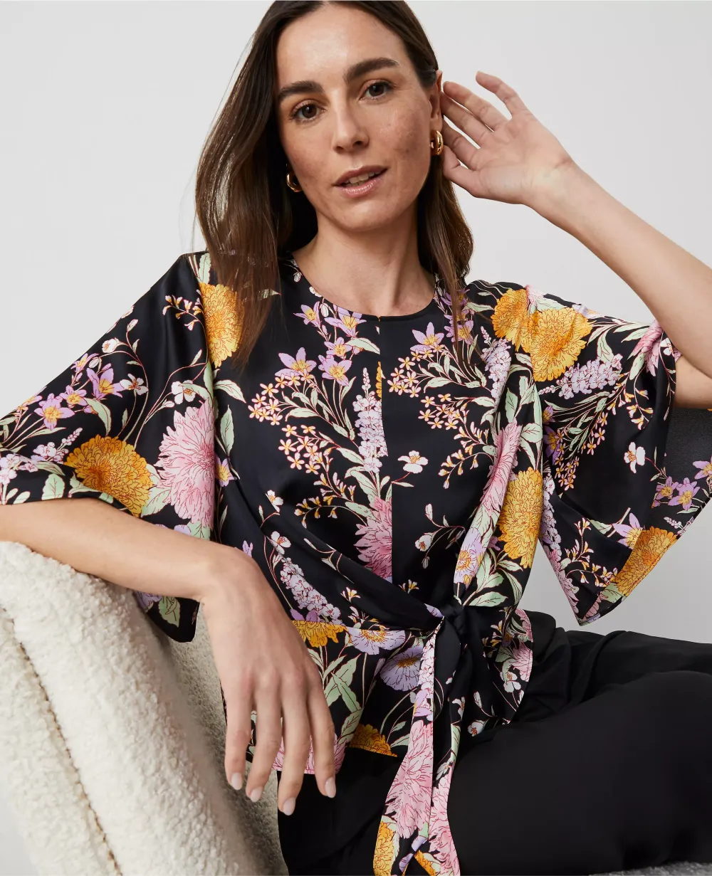 Floral Wrap Blouse