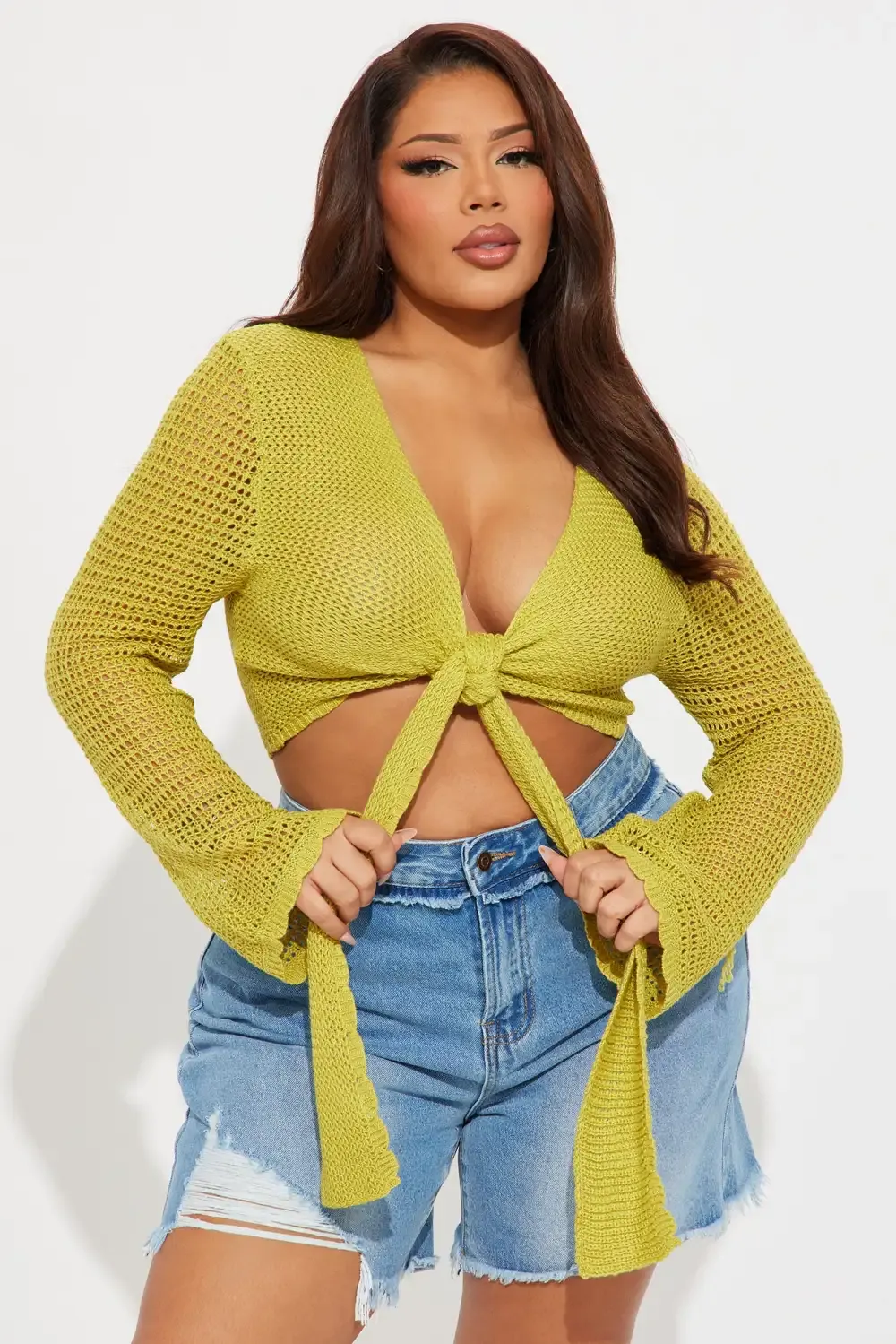 Sunny Paradise Crochet Top - Lime