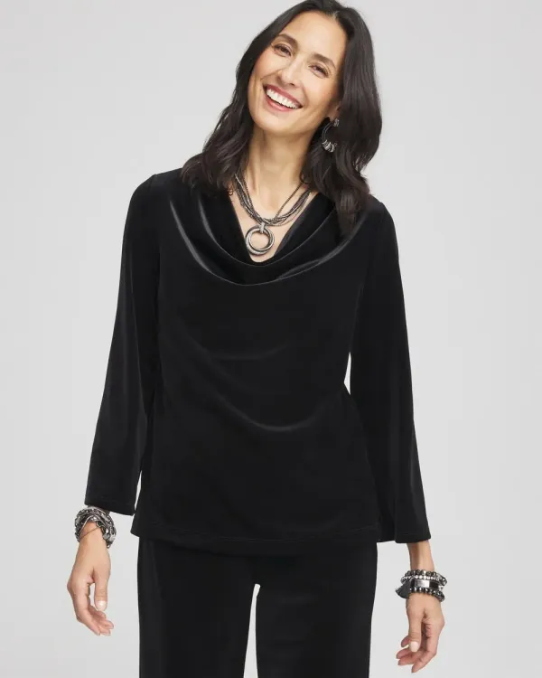 TravelersTM Velvet Cowlneck Top