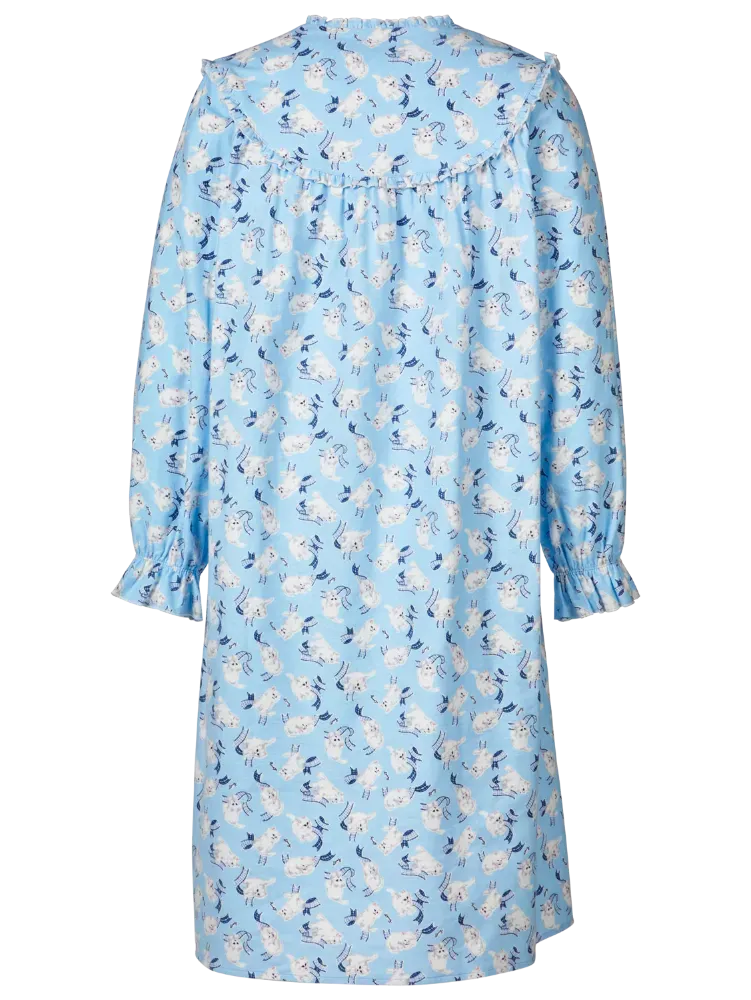 Lanz Playful Kittens Flannel Nightgown
