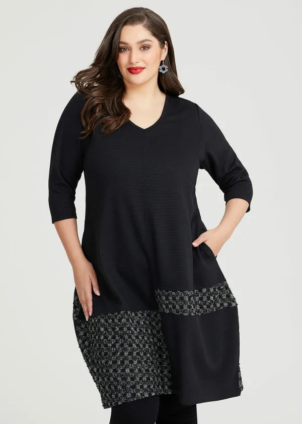 Check Detail Bubble Dress