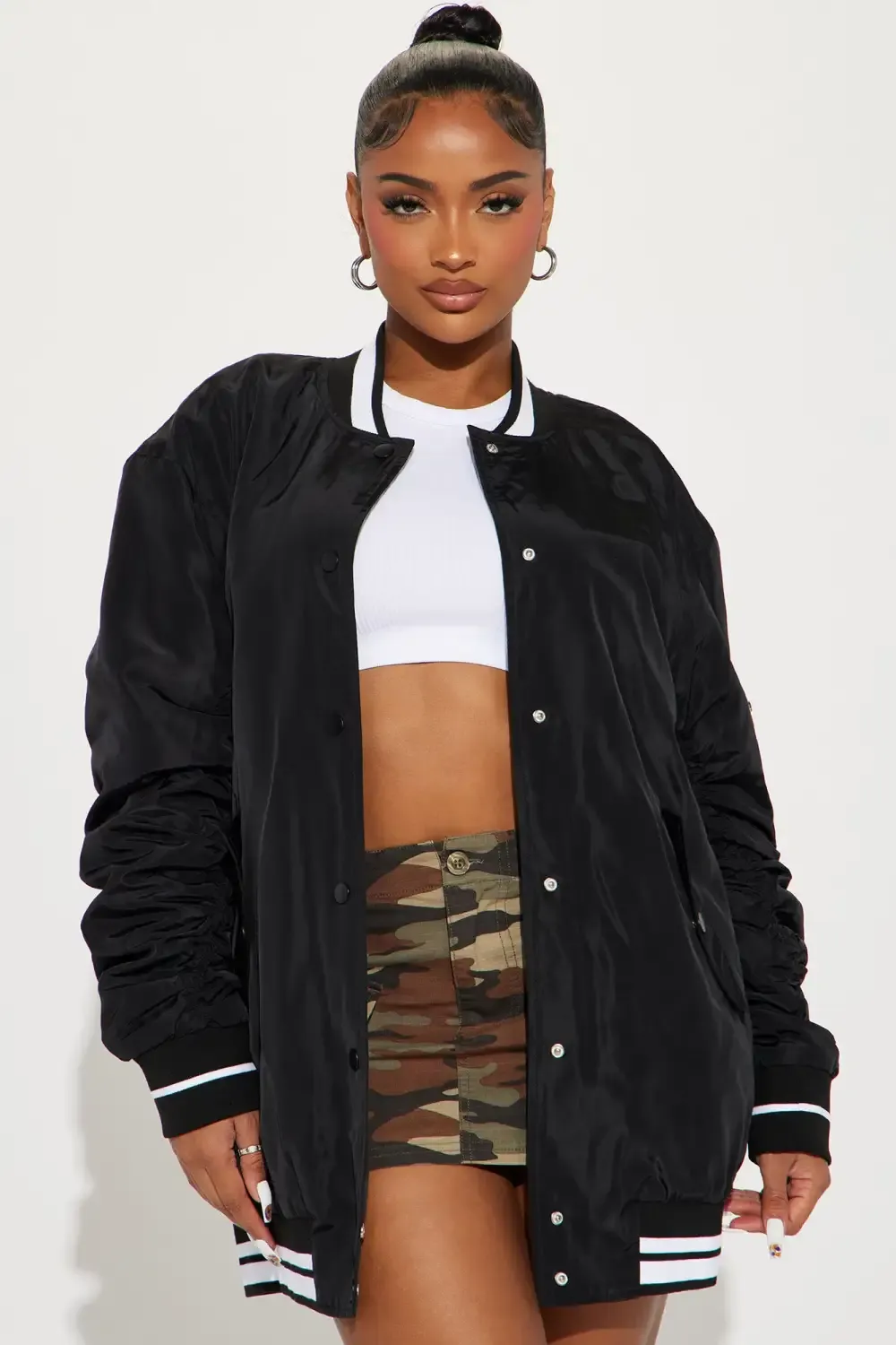 Jayda Varsity Jacket - Black