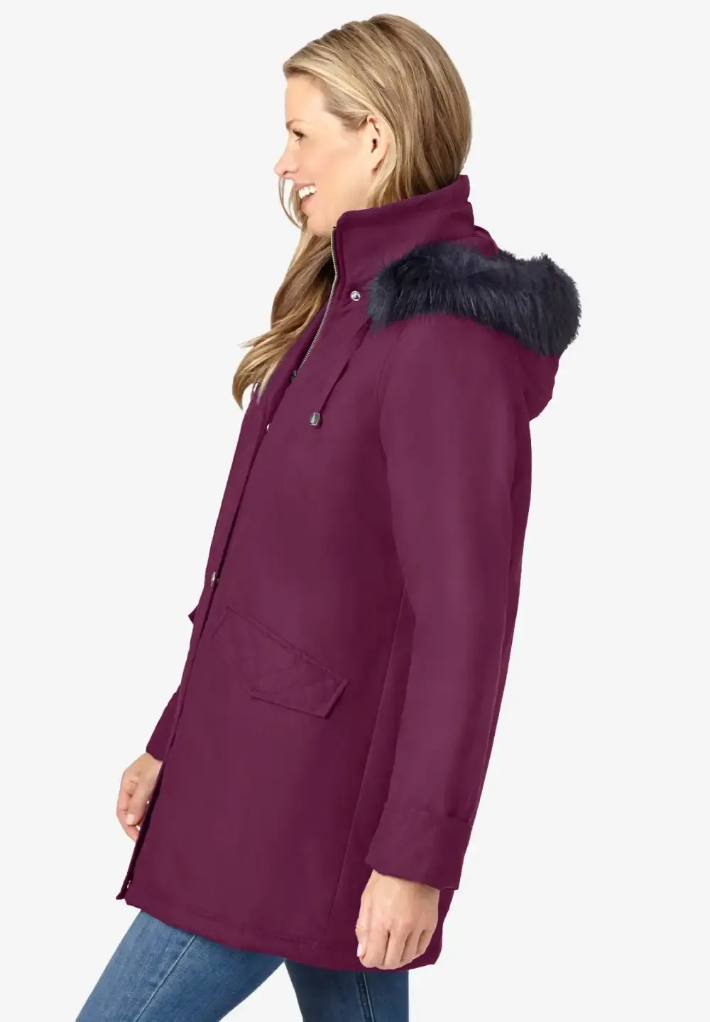 Faux Fur Down Parka Coat