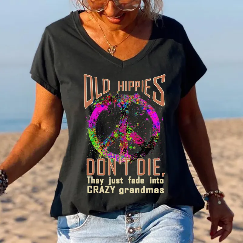 They Just Fade Into Crazy Grandmas Printed Graphic Tees
