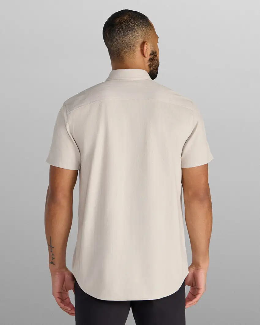 Herringbone Short Sleeve Button Down
