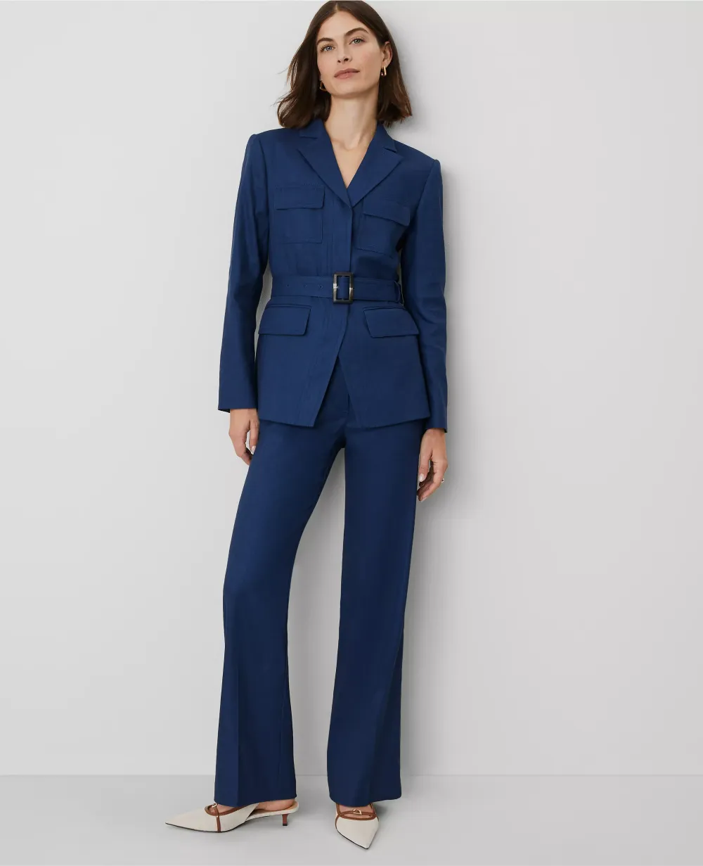 The Patch Pocket Boot Pant in Linen Blend
