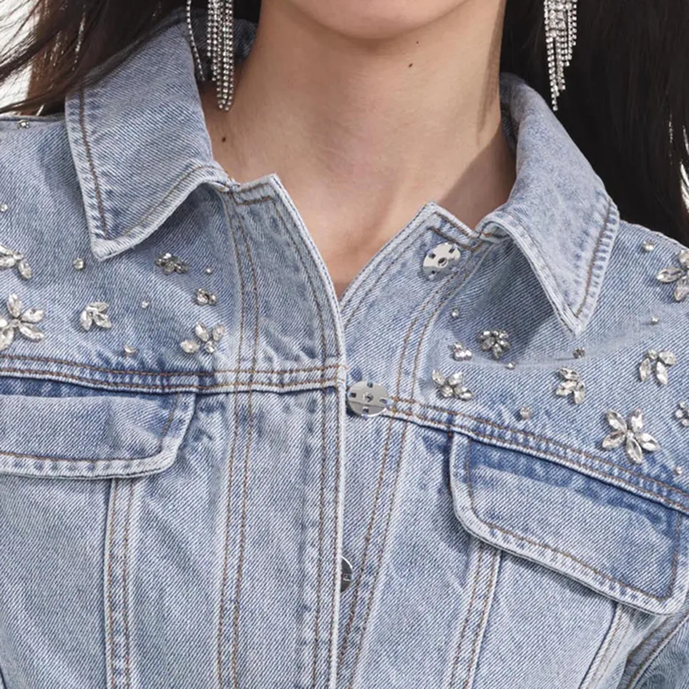 Crystal Embellished Denim Jacket
